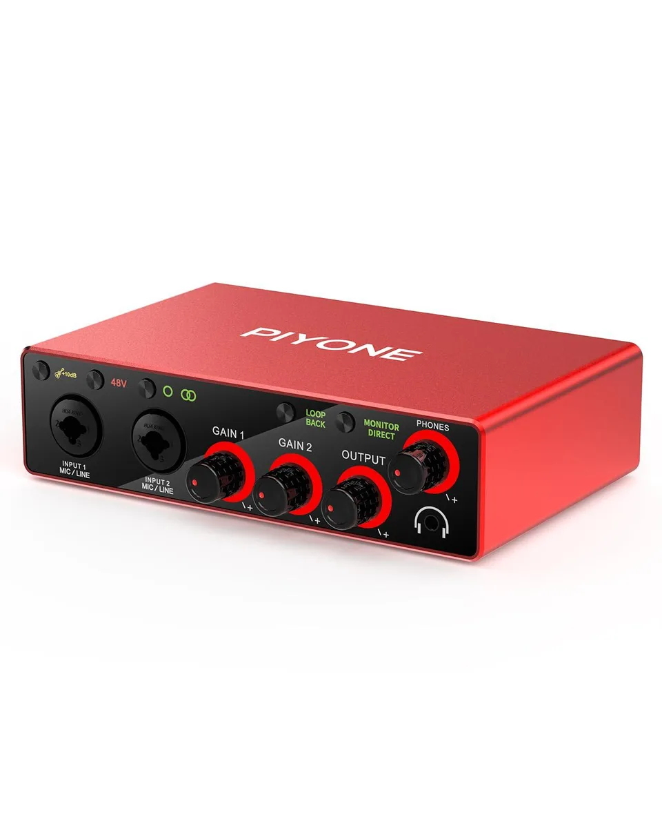  Piyone Q2-Alloy Red Audio Adapter 24-bit/192kHz 23.5 cm Red — product photo