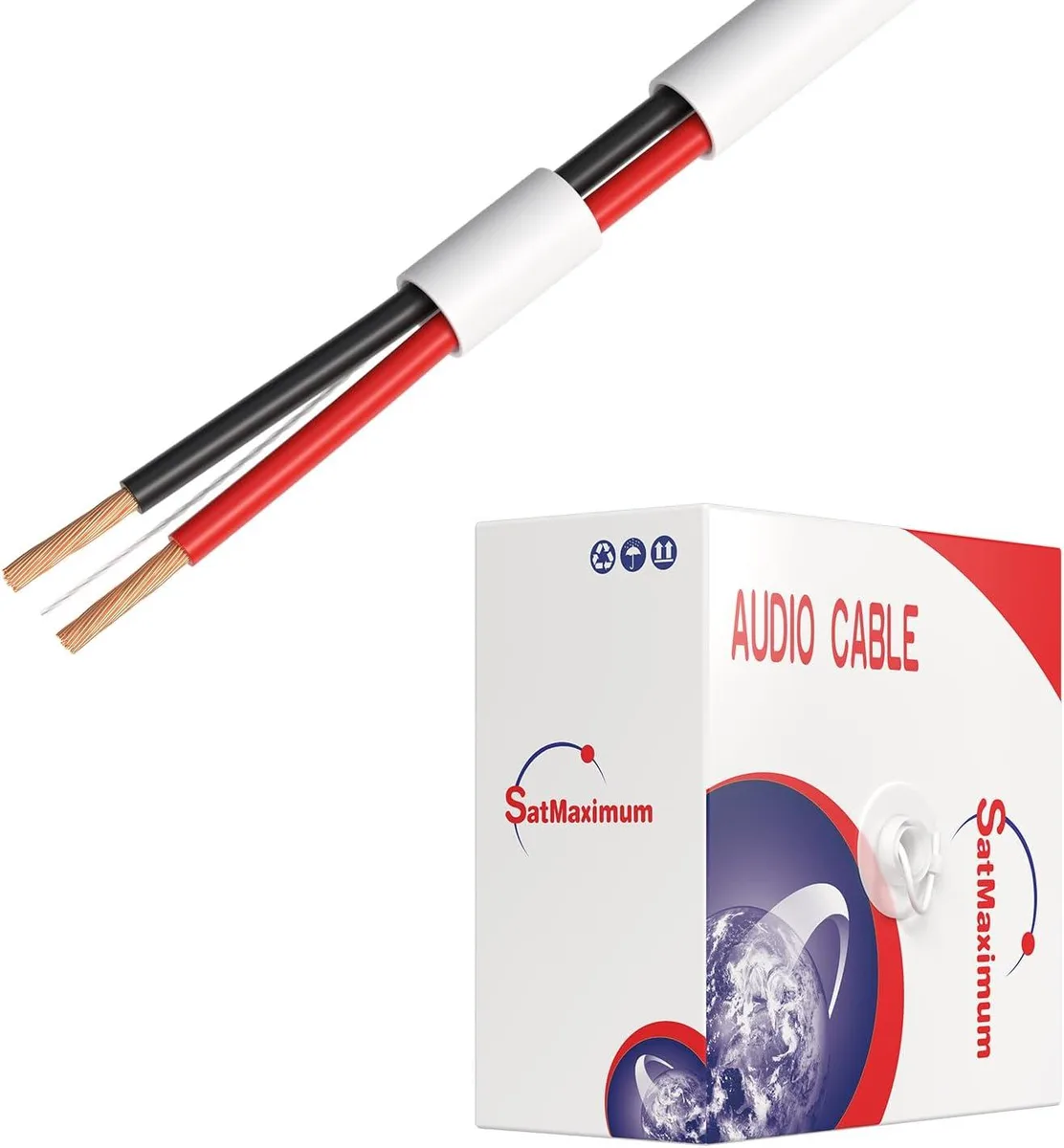 Cables Direct Online Cables Direct Online 500ft 16 Gauge Speaker Wire CL2 CCA 2 Conductor White — product photo
