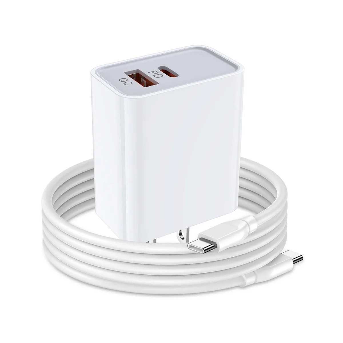  GE BP2212-PD 20W Dual Port USB-A+C Charger with 6FT USB-C to USB-C Cable — product photo