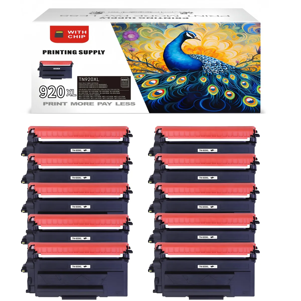 Aster Graphics Inc Aster Graphics Inc 10PK TN920XL Black Toner Cartridge — product photo