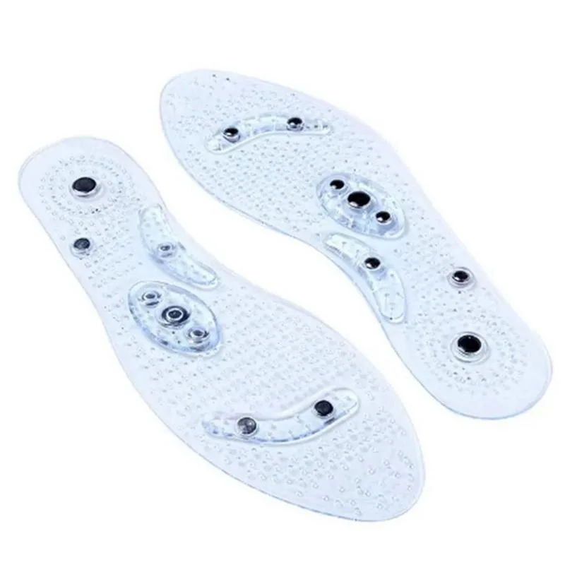 Pair of silicone magnetic insoles with raised reflex points, size 36-39