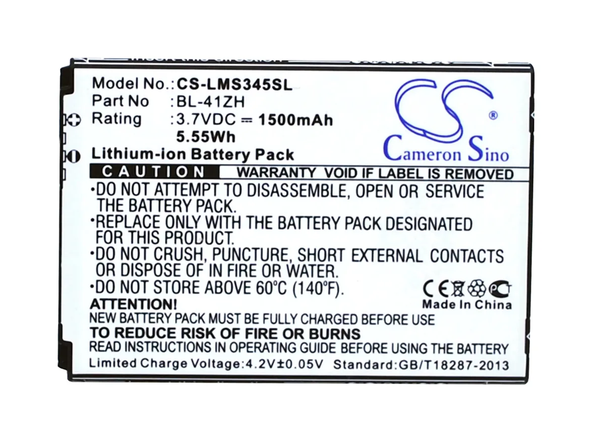 Rectangular replacement battery with black plastic casing and gold contacts