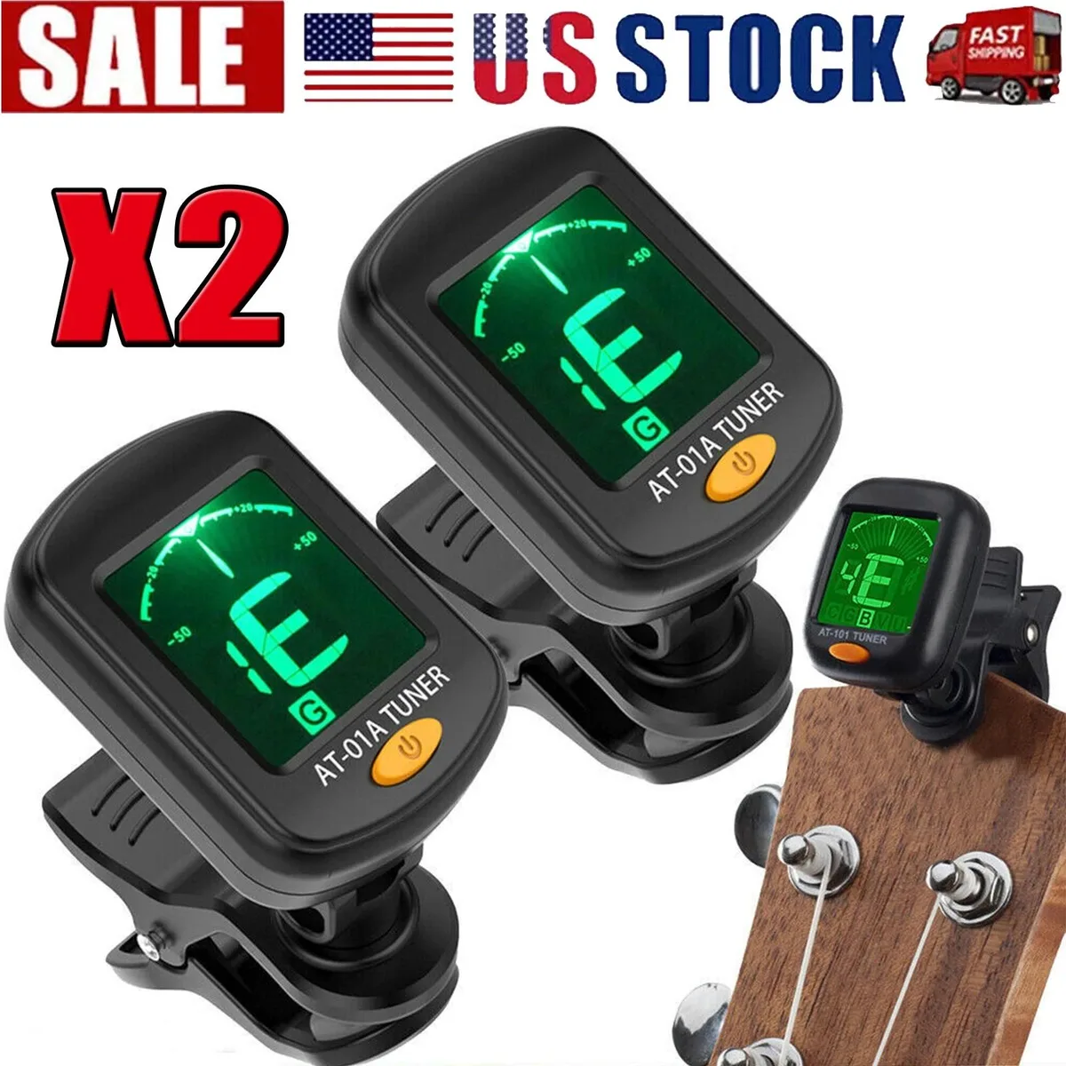 RAYBESTOS UNBRANDED RAYBESTOS UNBRANDED 2x Clip-On Chromatic Tuner Black — product photo