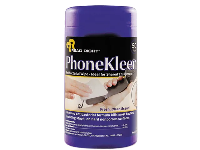 Read Right Read Right RR1403 PhoneKleen Cleaning Wipes 50 per Tub — product photo