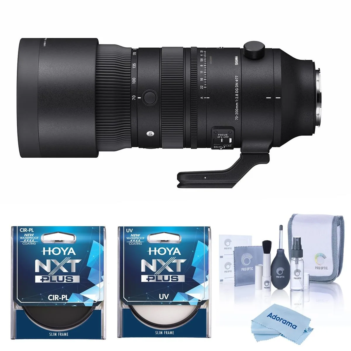 SIGMA SIGMA 70-200mm f/2.8 DG DN OS Sports L-Mount Bundle with Hoya 77mm UV CPL Filters camera lens — product photo