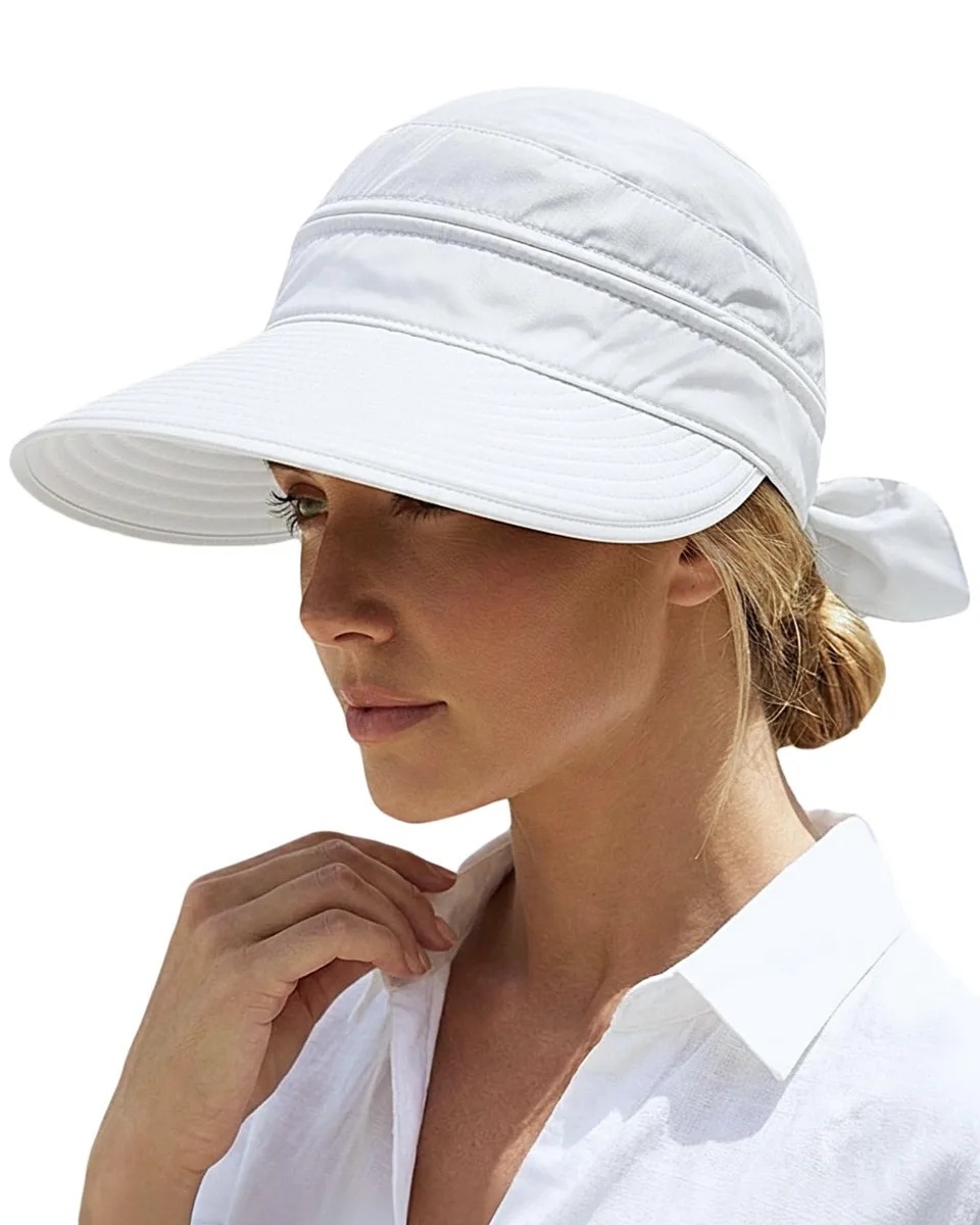  AlturaGo 2-in-1 Women's Sun Visor Hat Wide Brim UPF 50+ White — product photo