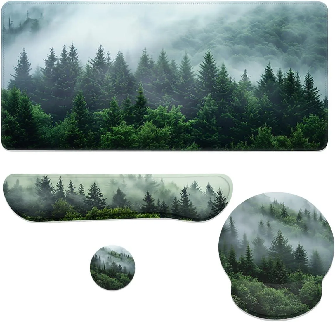 Brainwavz Brainwavz Misty Forest 4-in-1 Mouse Pad Set (35.4×15.7 in) — product photo