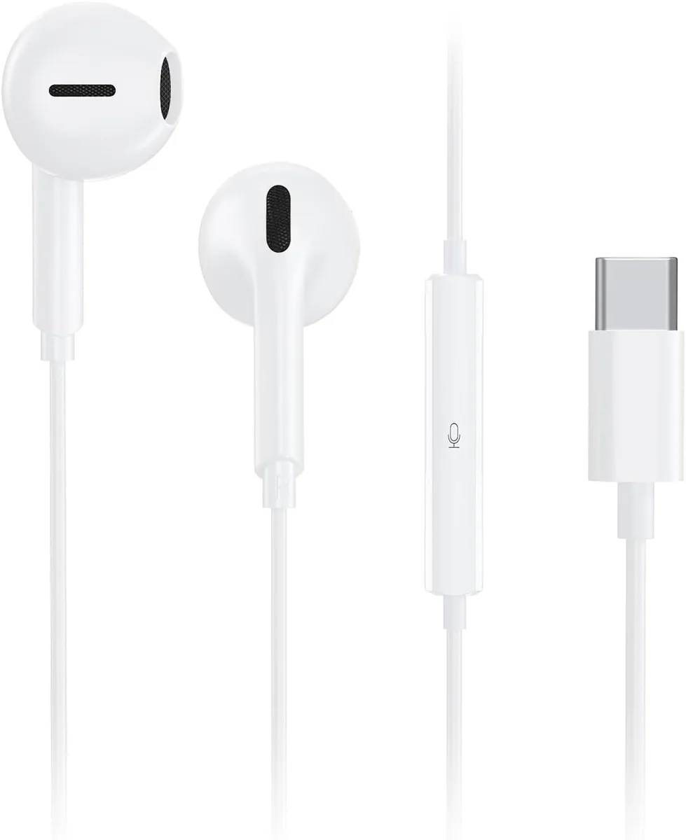 MAONO MAONO USB-C Wired Earbuds with Mic (White) — product photo