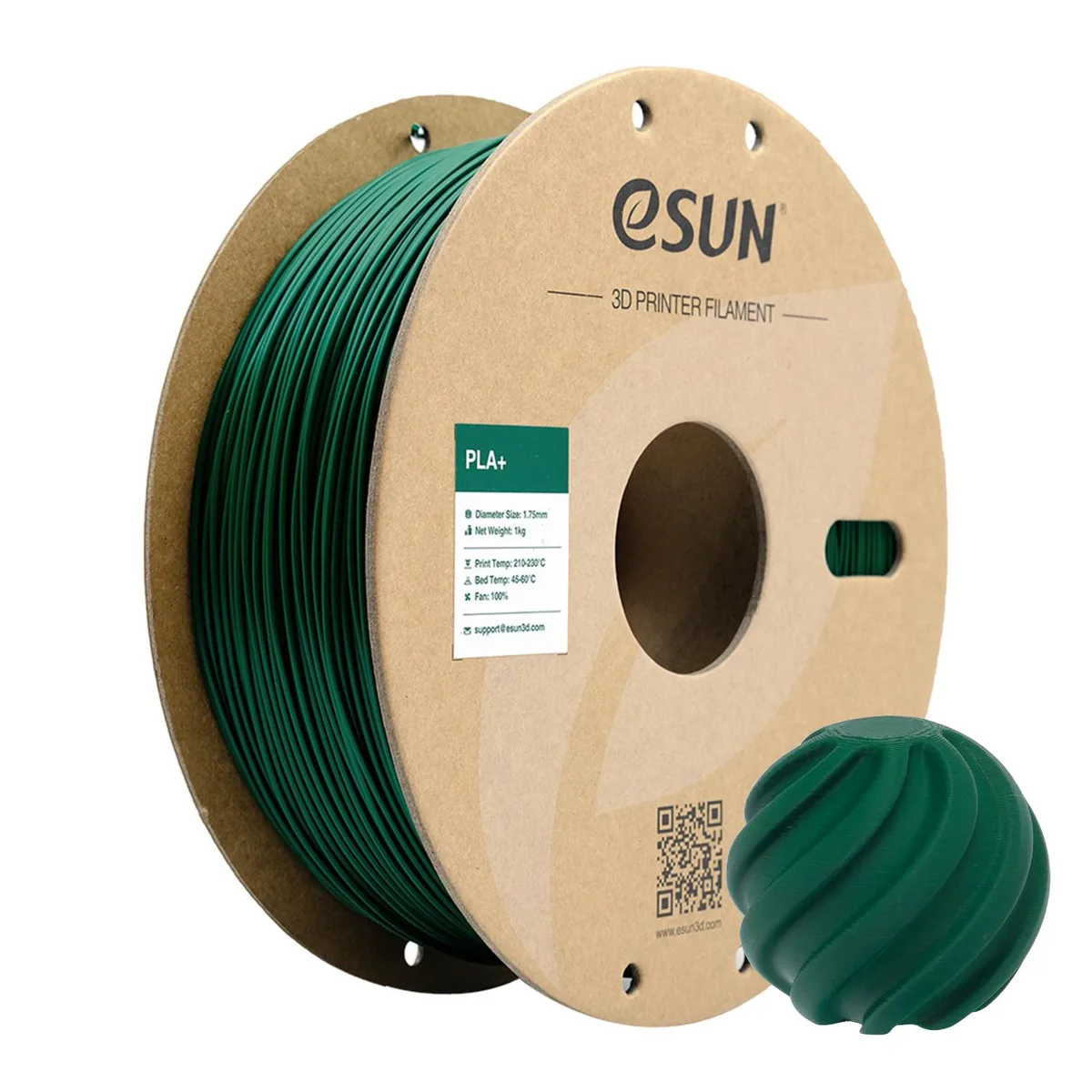 eSUN eSUN PLA+ Filament 1.75mm 1KG Pine Green — product photo
