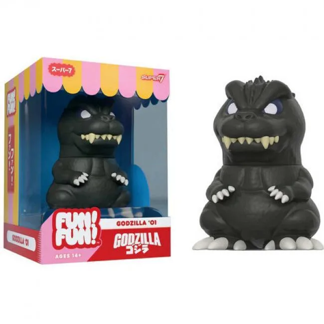 Five-inch soft vinyl Godzilla 2001 figure with articulated neck in window box