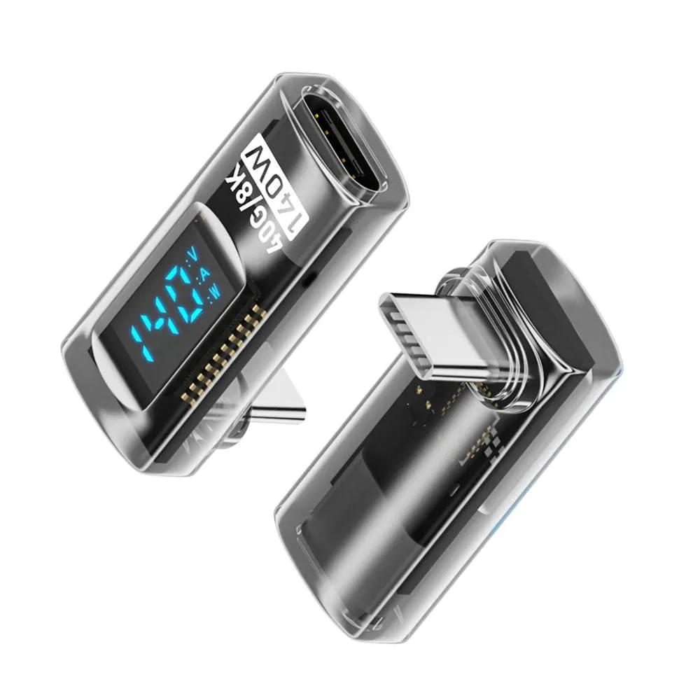Fervit Fervit USB4.0 40Gbps 140W Transparent Angled 90° LED Display Adapter — product photo