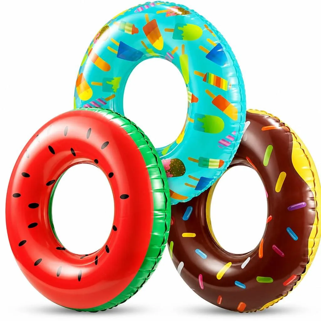  KiddieLoot AMA-STAD3 life ring 3-pack vinyl donut fruit candy — product photo