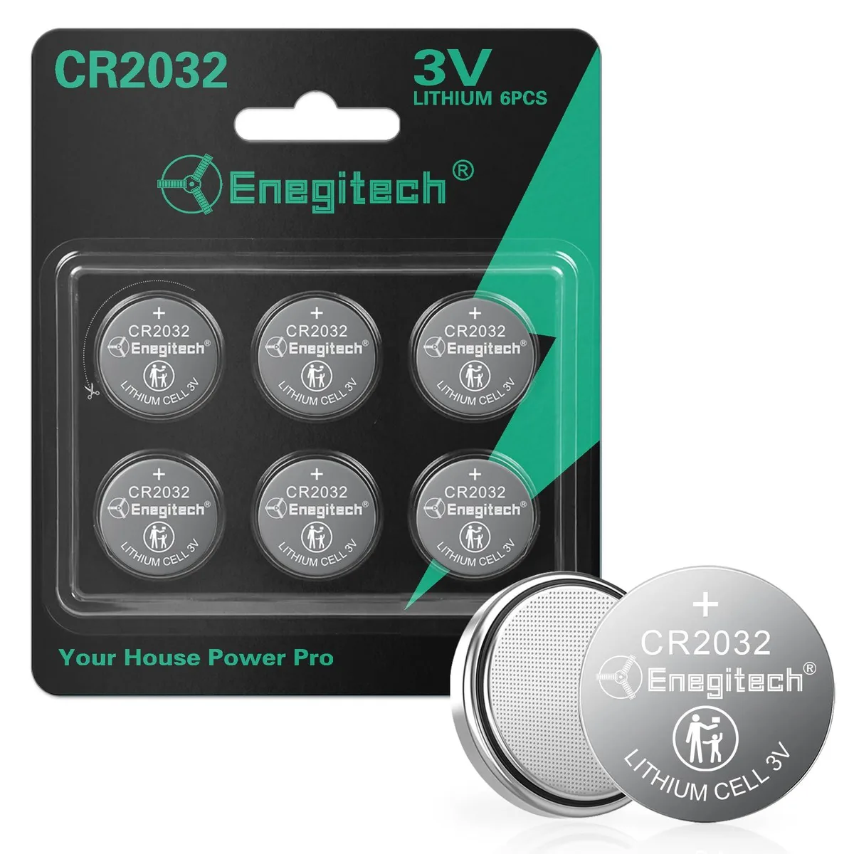 No Sew No Sew CR2032 3V Lithium Coin Battery 6-Pack 230mAh — product photo