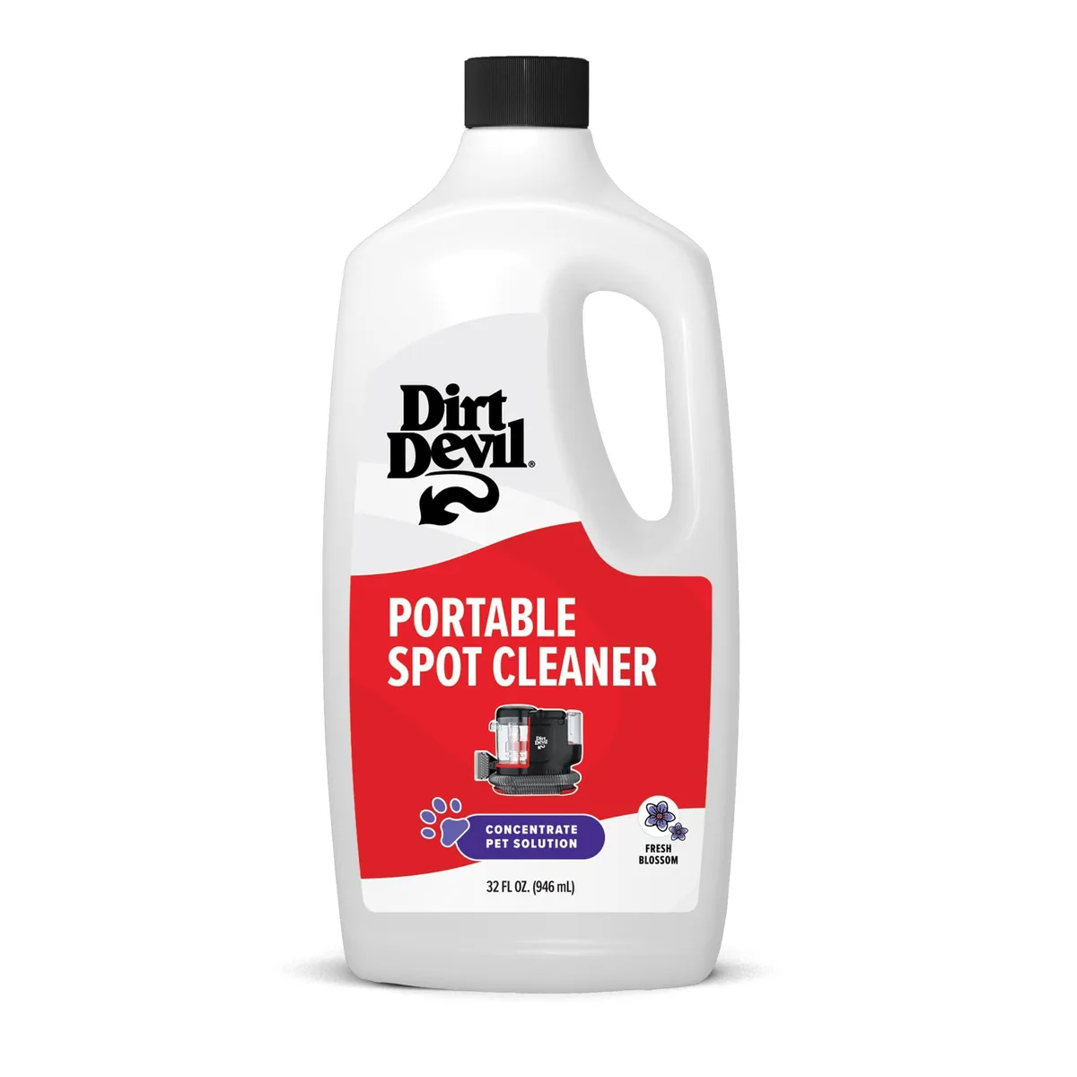 White 32 oz plastic bottle of Metra AD31700 pet spot cleaner solution