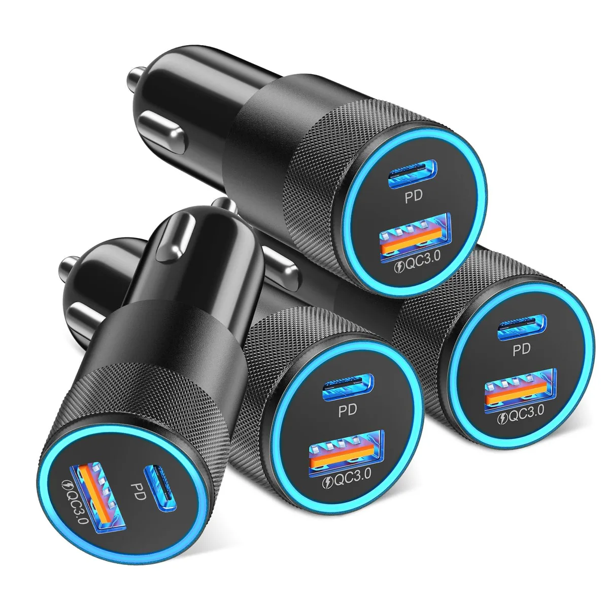No Sew No Sew 38W USB-C Car Charger 4-Pack PD 20W QC 18W — product photo