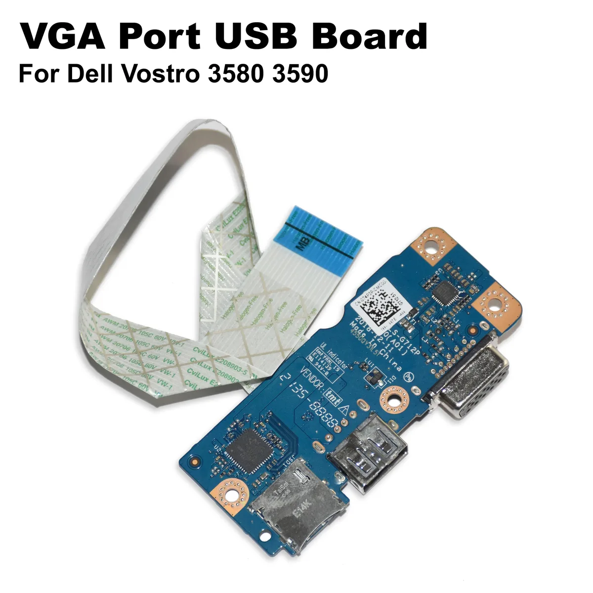 DELL DELL LS-G712P USB VGA Daughterboard Vostro 3580 3590 74P3P — product photo