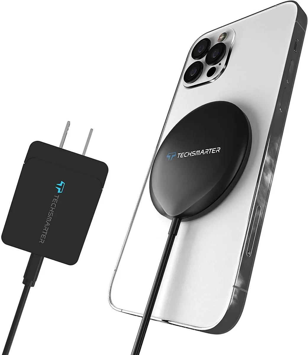 Techsmarter Techsmarter 15W Magnetic Wireless Charger Black with 20W USB-C PD Wall Charger — product photo