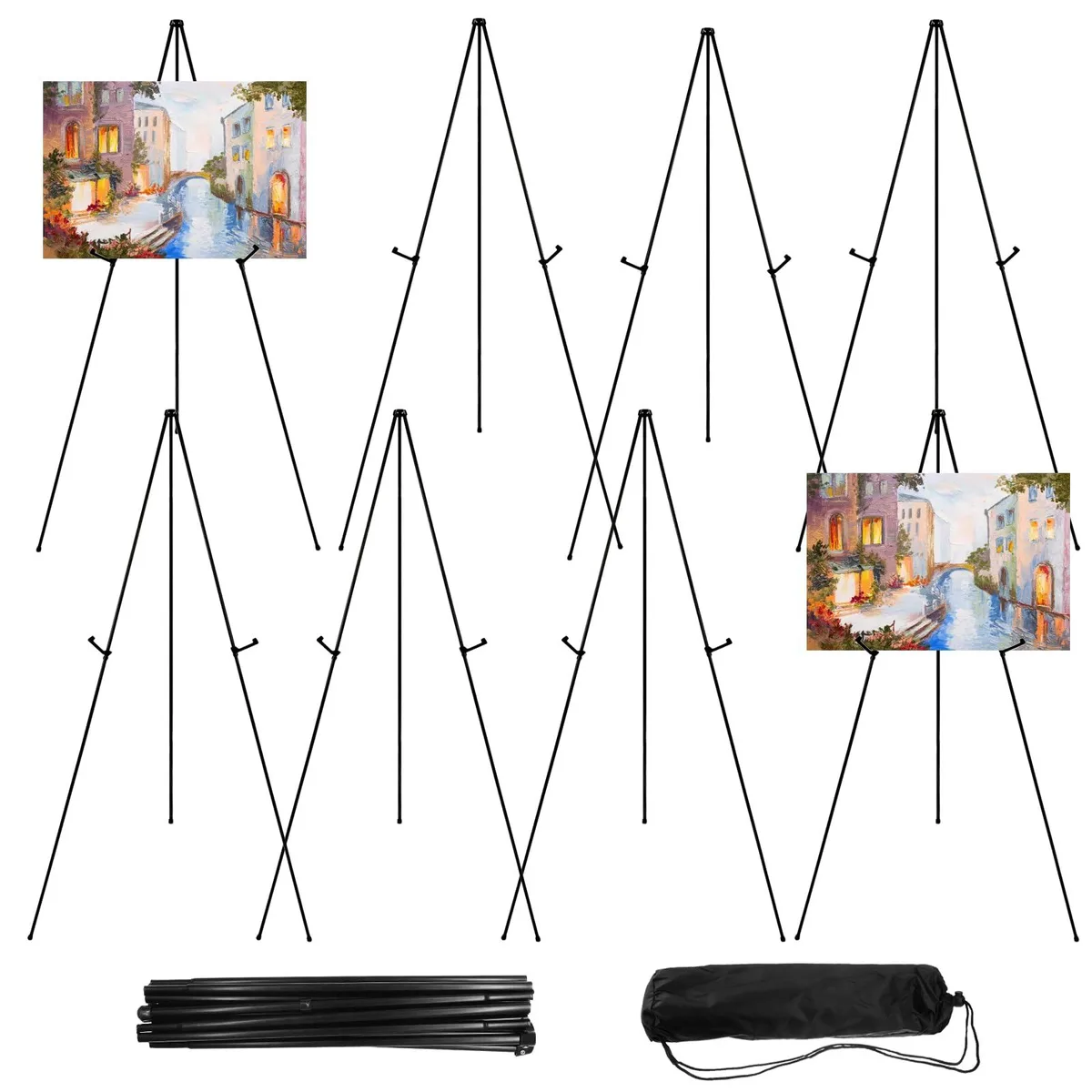 JEAWIWI 8PCS Black Easel Stand 66 Inch Aluminum Tripod — product photo