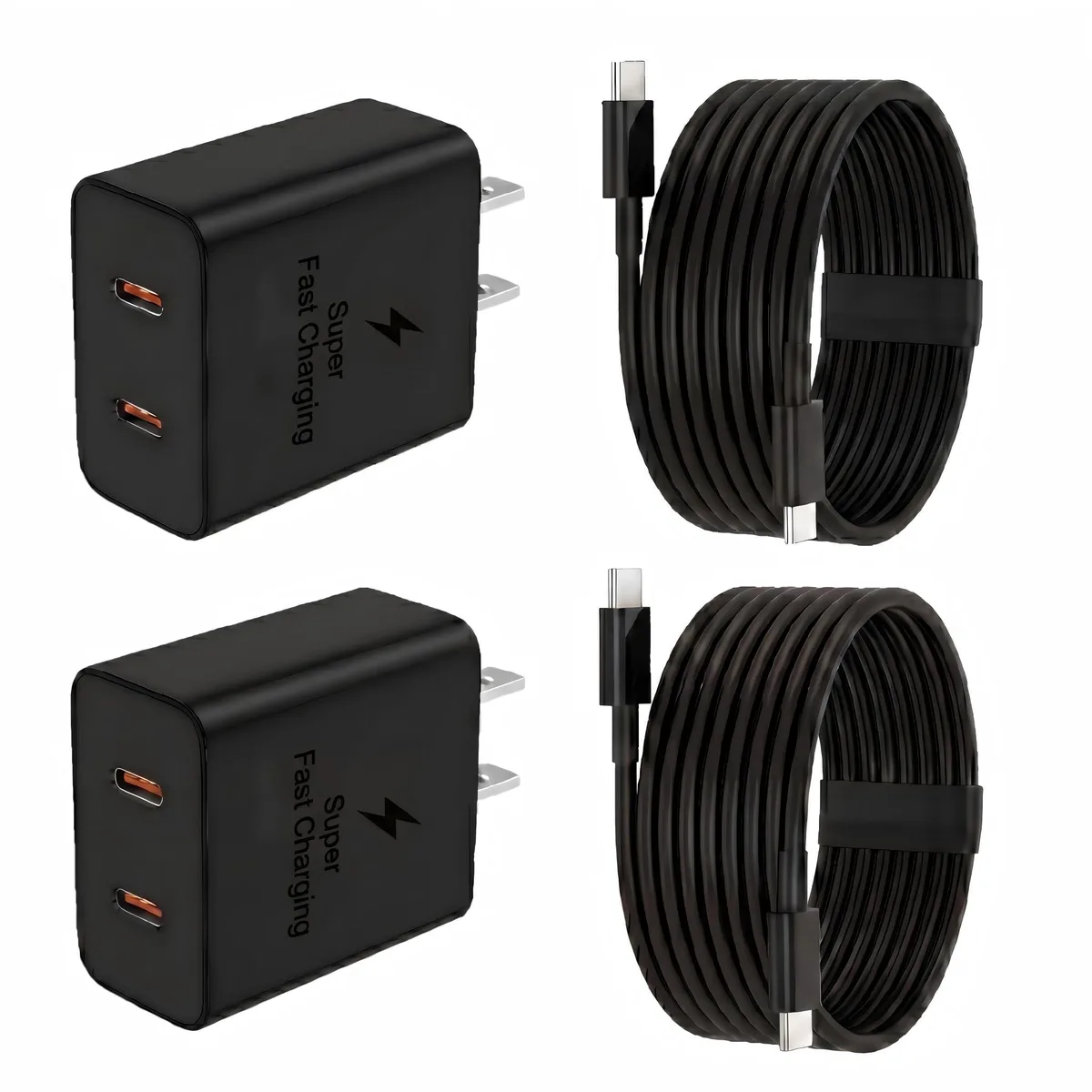  Gqohrt CA-4512C2 45W Dual-Port USB-C Charger 2-Pack with 6FT Cable — product photo