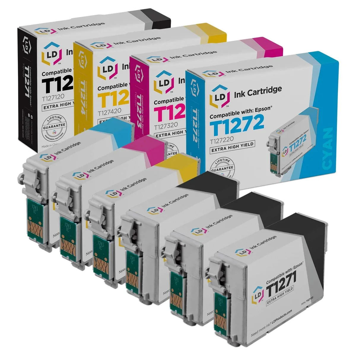 LD Products LD Products Epson 127 T127 Extra High Yield 6-Pack ink cartridges — product photo