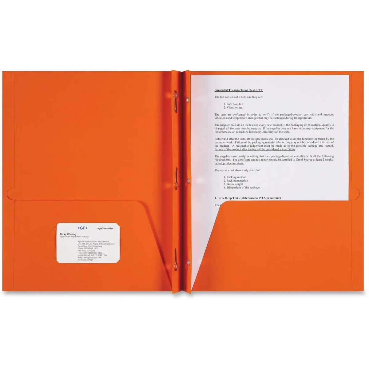 Sparco Products Sparco Products 78541 Orange Leatherette Portfolio 25 / Box — product photo