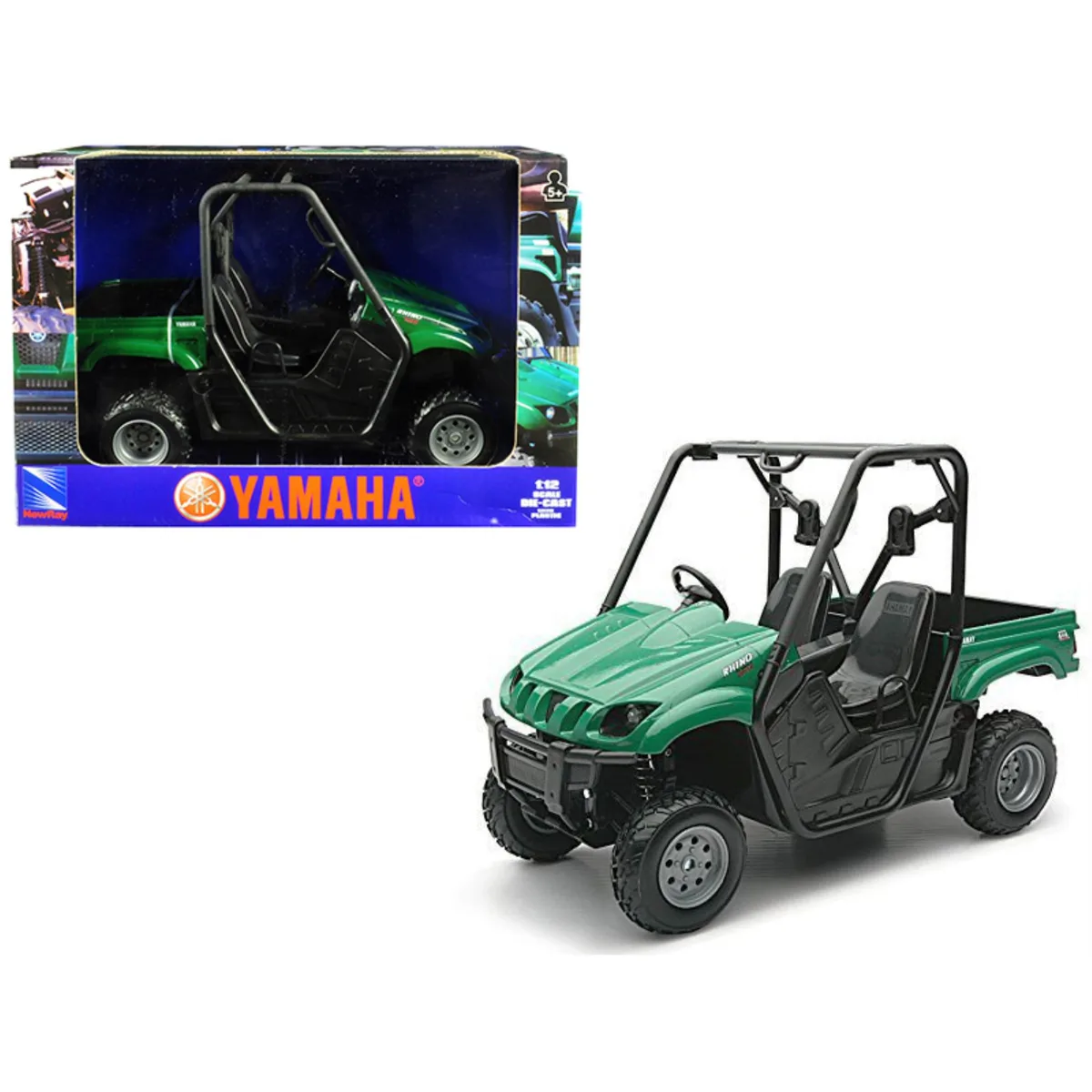 New Ray Toys New Ray Toys 2008 Yamaha Rhino 700 F1 4x4 ATV Green 1/12 vehicle — product photo