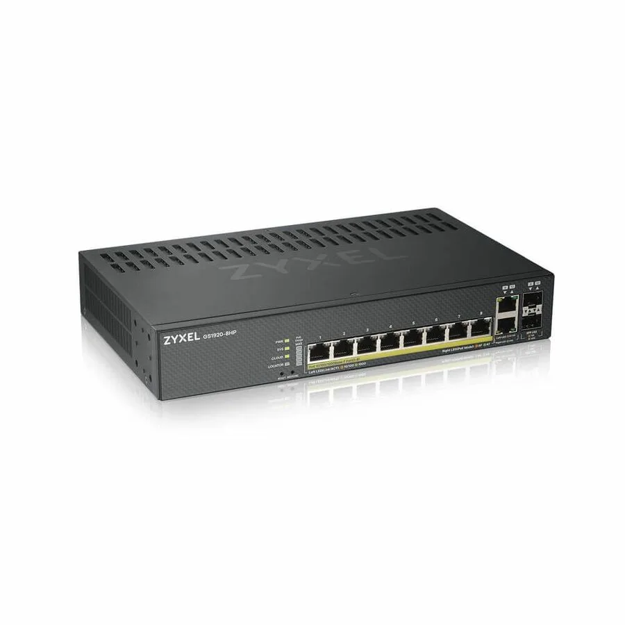 ZyXEL ZyXEL GS1920-8HPV2 8-port Gigabit smart managed PoE+ network switch 130W 2 SFP — product photo
