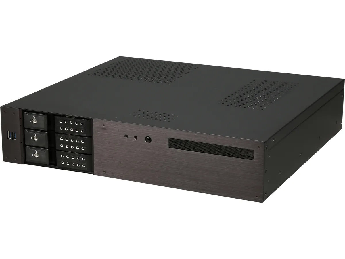 iStarUSA Inc. iStarUSA Inc. D-230HN-T 2U rackmount server chassis, 3×3.5″ hot-swap bays, black — product photo