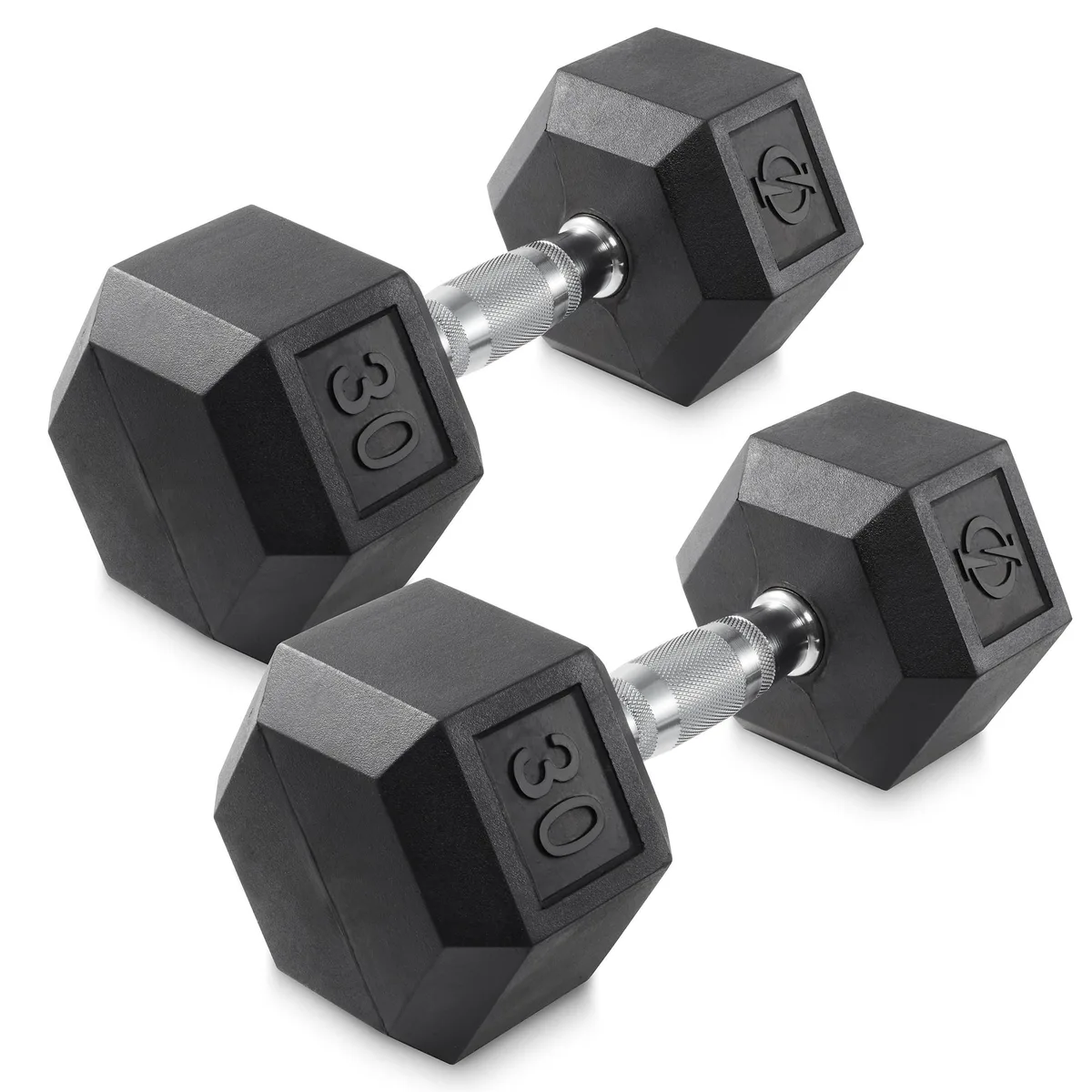 Philosophy Gym Philosophy Gym Rubber Coated Hex Dumbbell 30 lb Pair weight training — product photo