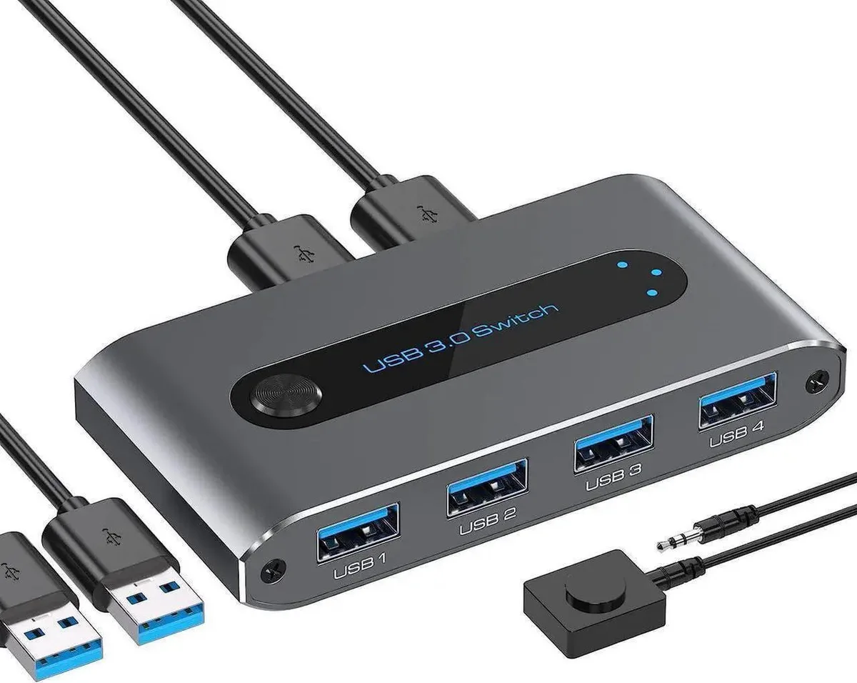 Vszerda Vszerda USB 3.0 KVM Switch 2 in 4 out with Wired Controller — product photo