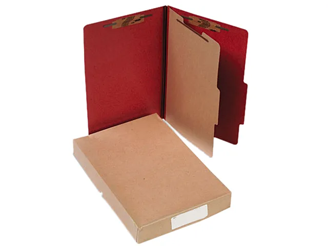 ACCO ACCO 16034 25-pt pressboard classification folder legal 4-section Earth Red 10/box — product photo
