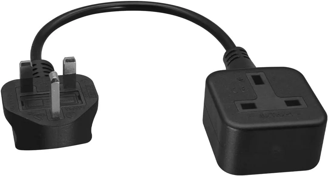TeKit TeKit UK BS1363 Power Extension Cord 17AWG 0.6m Black — product photo