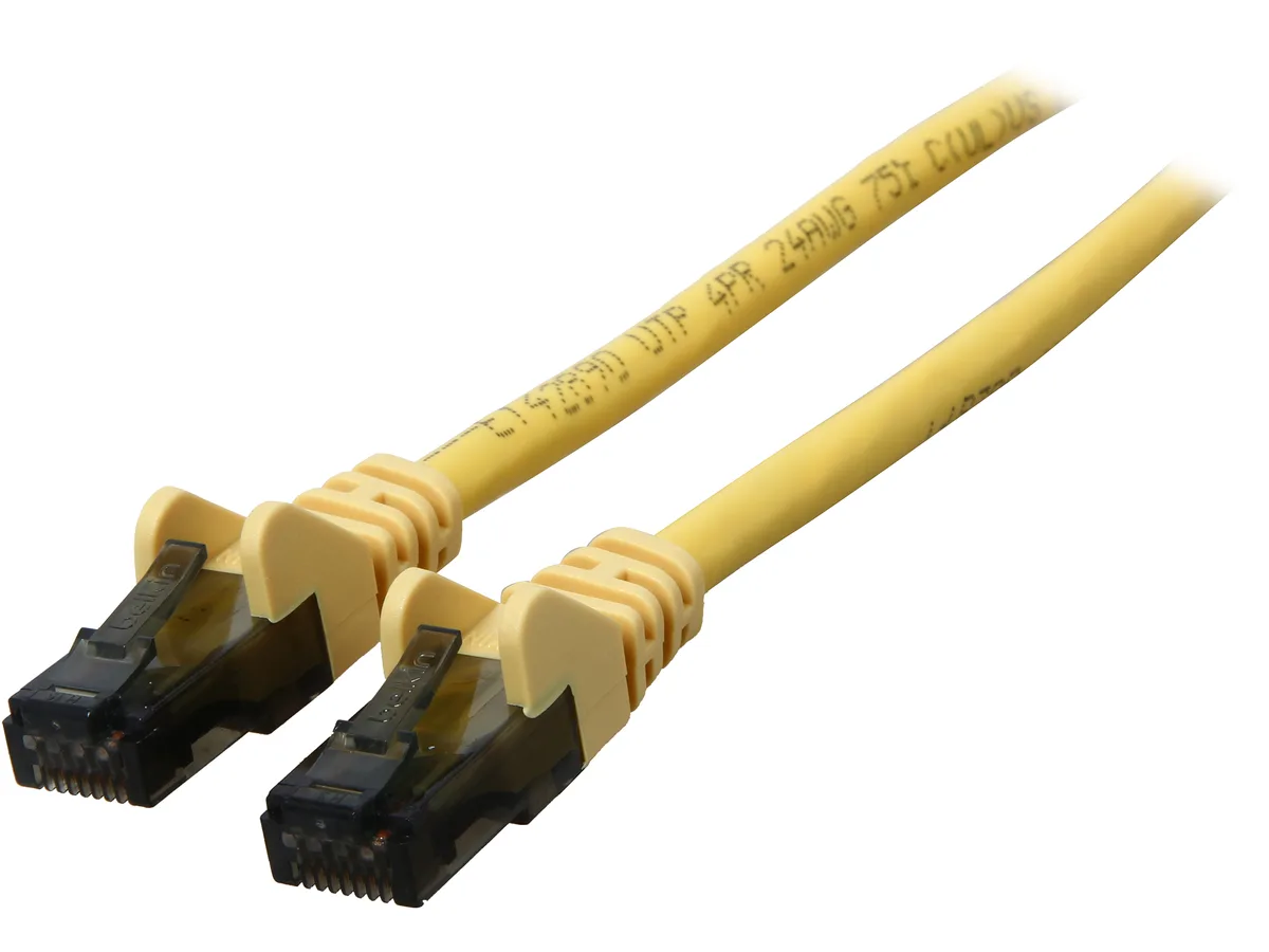 Belkin Belkin A3L980-01-YLW-S 1 ft Cat 6 network ethernet cable Yellow — product photo