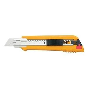 Yellow ABS snap-off utility knife, 18 mm blade, 29/32 in thick