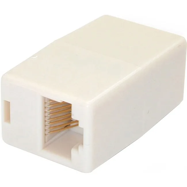 Small black rectangular coupler with two RJ-45 female ports