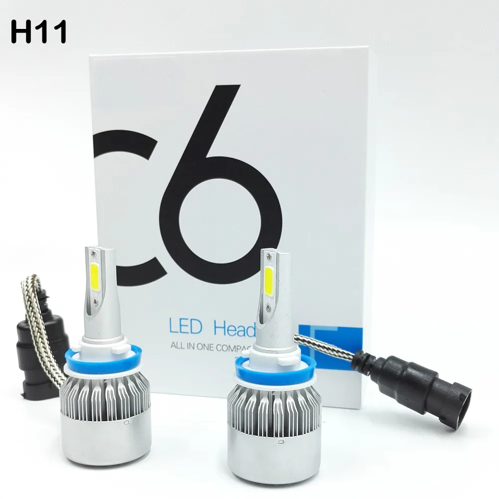 ESTONE ESTONE C6 H11/H8/H9 LED Headlight Kit 72W 7600LM 6000K IP68 Pack of 2 — product photo