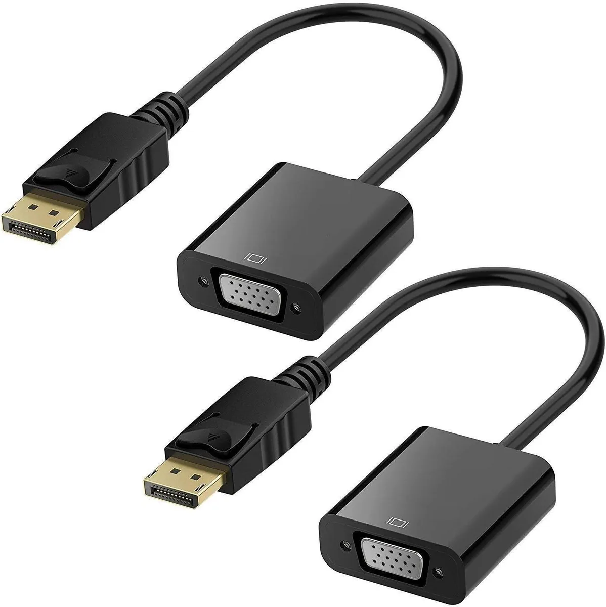 BUCIER BUCIER DisplayPort to VGA adapter black 2 pack — product photo