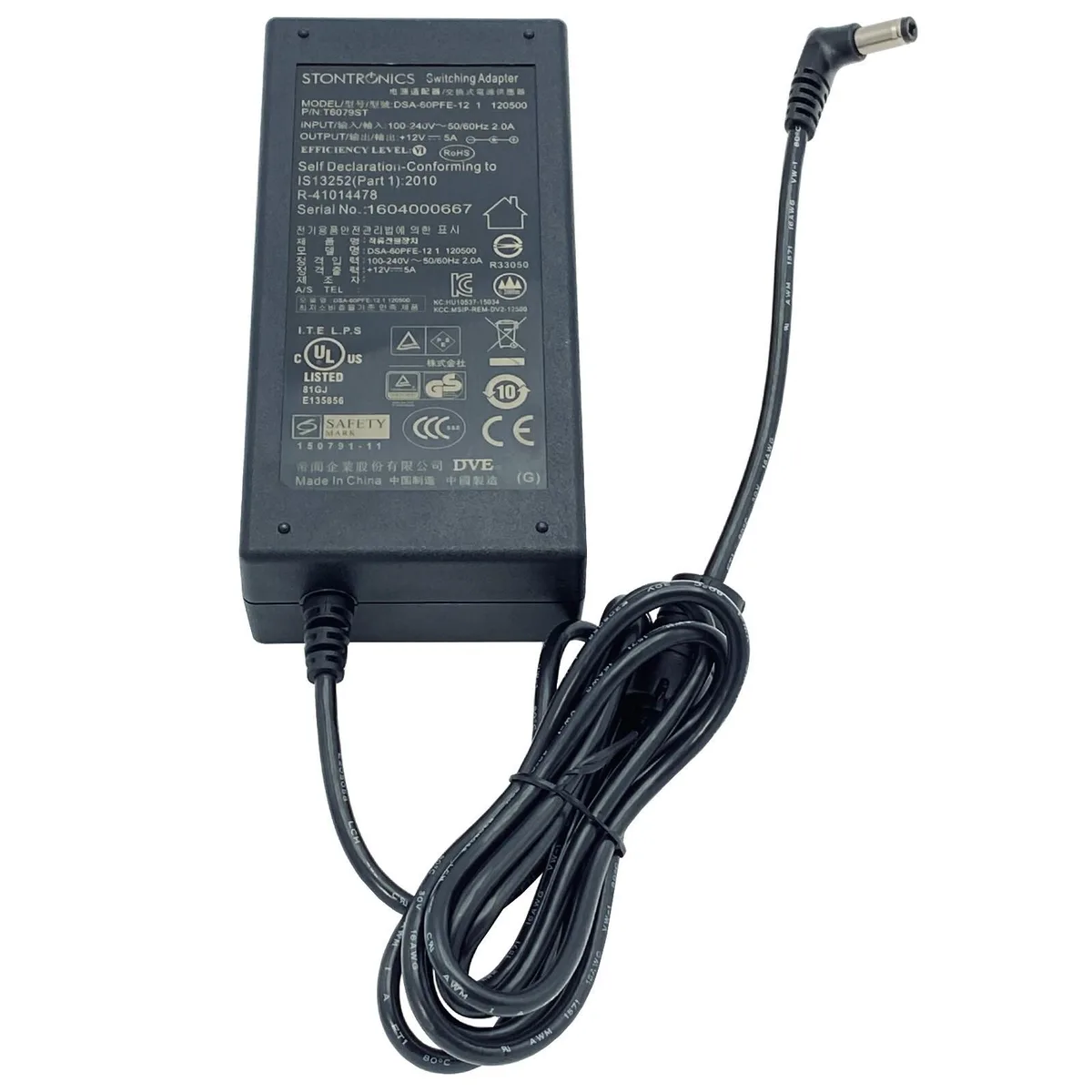 DVE DVE DSA-60PFE-12 12V 5A 60W power adapter — product photo