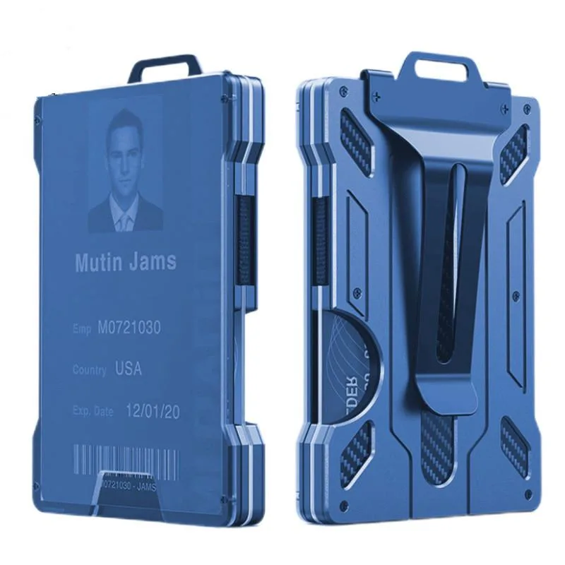 Corn Electronics Corn Electronics Slim Aluminum Wallet with ID Window Blue 15 Cards — product photo