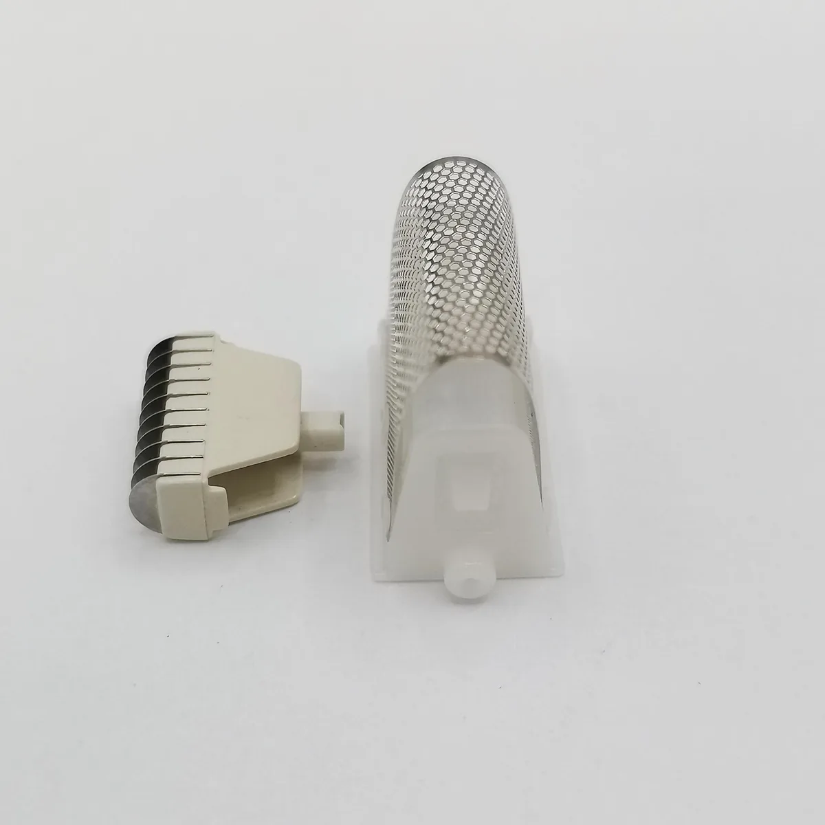 Silver metal foil and inner blade replacement set for beard trimmer