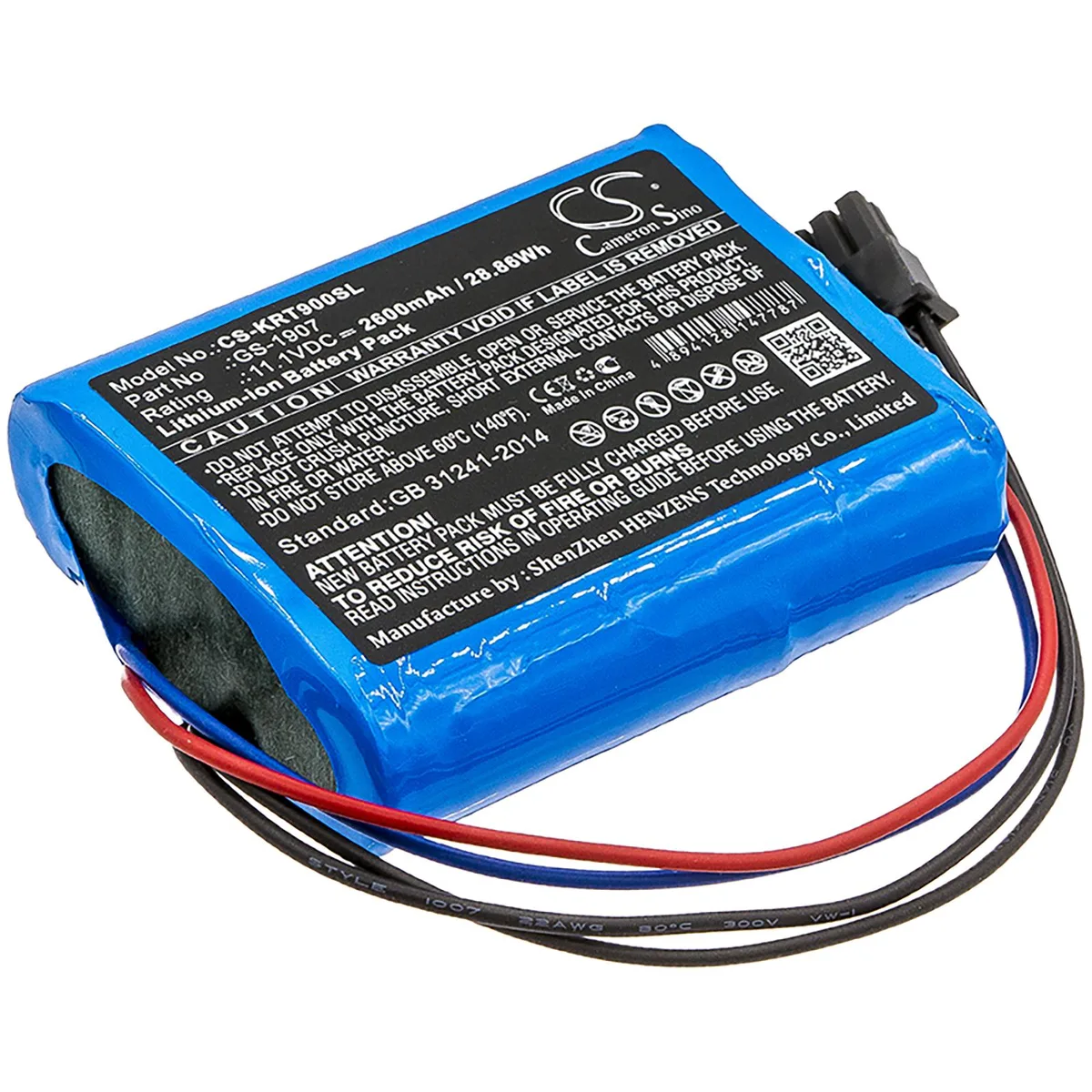 Cameron & Co Cameron & Co DS-CS-KRT900SL 11.1 V 2.6 Ah blue standard battery — product photo