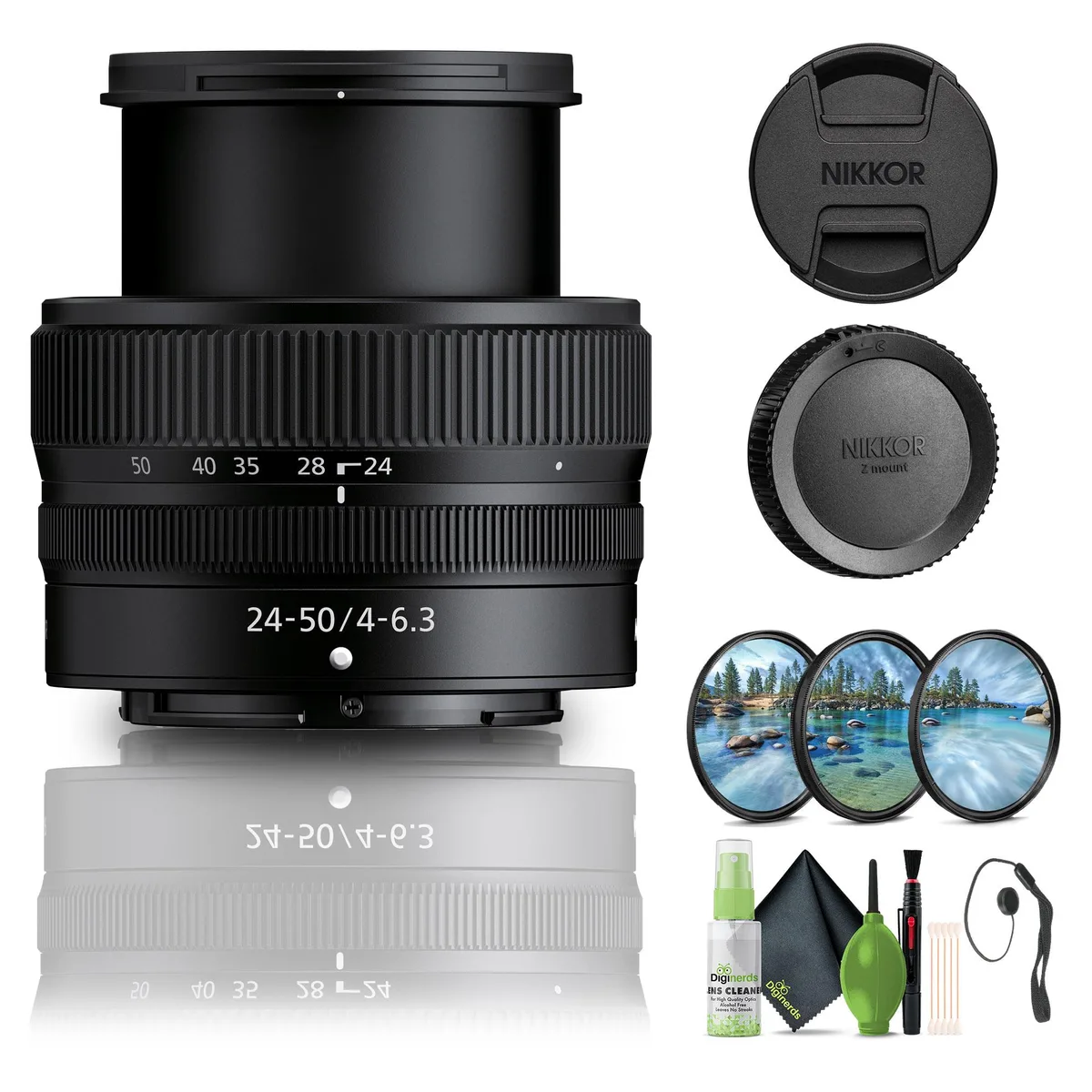 Nikon Inc Nikon NIKKOR Z 24-50mm f/4-6.3 Lens (20096) Bundle with Filter Kit, Cap Keeper, Cleaning Kit — product photo