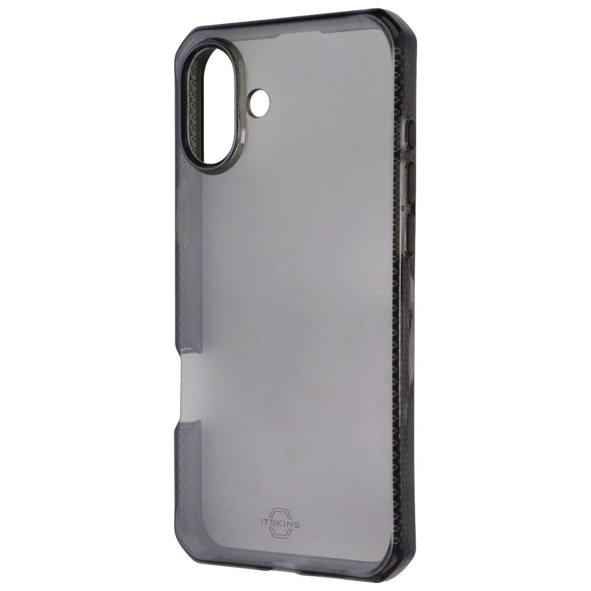 Clear smoke fitted case for iPhone 16 Plus, transparent grey finish