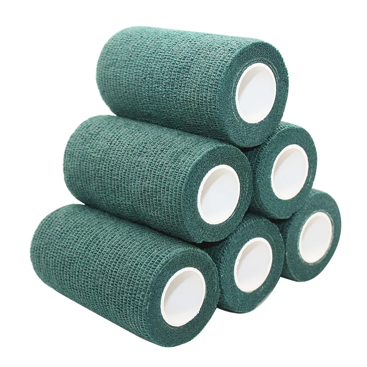 COMOmed COMOmed Self-Adherent Cohesive Bandage Latex 4" x 5 Yards Dark Green 6 Rolls First Aid — product photo