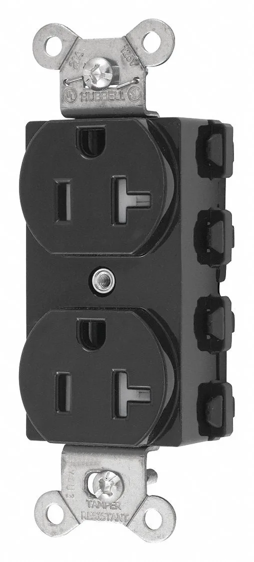 Hubbell Incorporated Hubbell Incorporated SNAP5362BKTRA Straight Blade Receptacle 5-20R — product photo