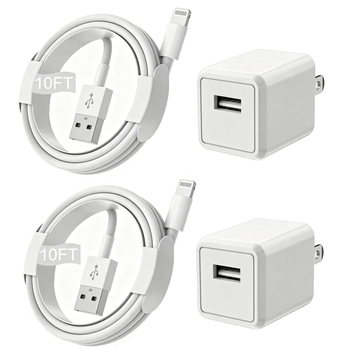 MCHOSE MCHOSE 10FT Lightning Cable 2 Pack with USB Charger — product photo