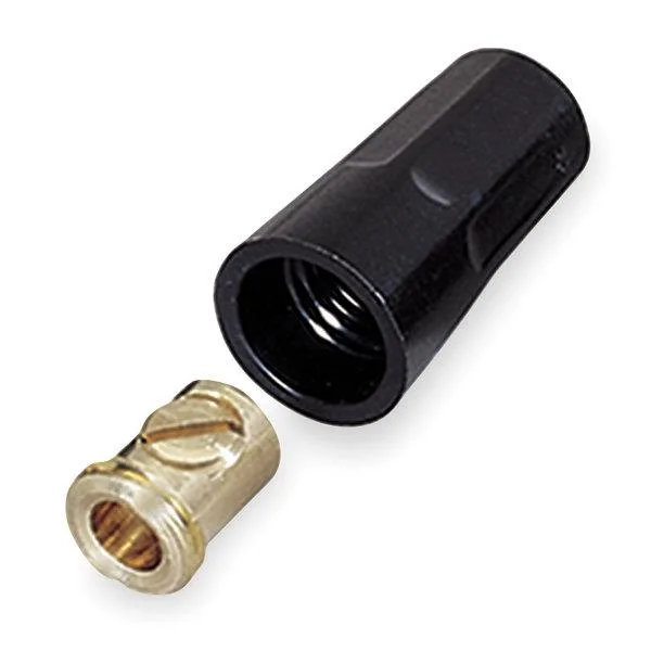 Black set-screw wire connectors, brass body, pack of 100