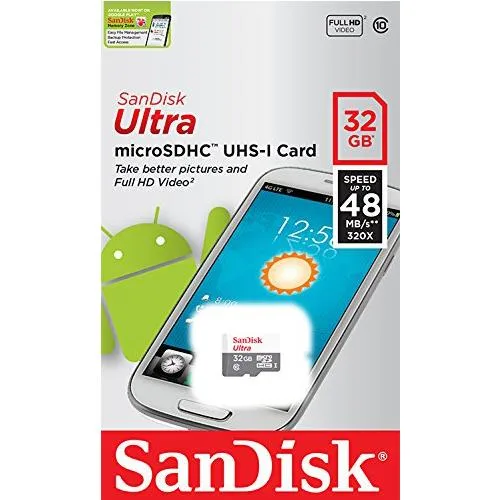 SanDisk SanDisk Ultra 32GB MicroSDHC UHS-I Class 10 48MB/s memory card — product photo