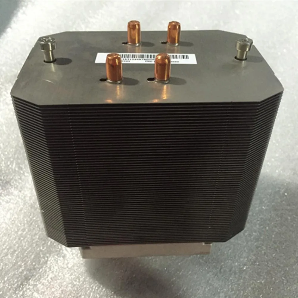 Aluminium server heatsink with finned radiator block