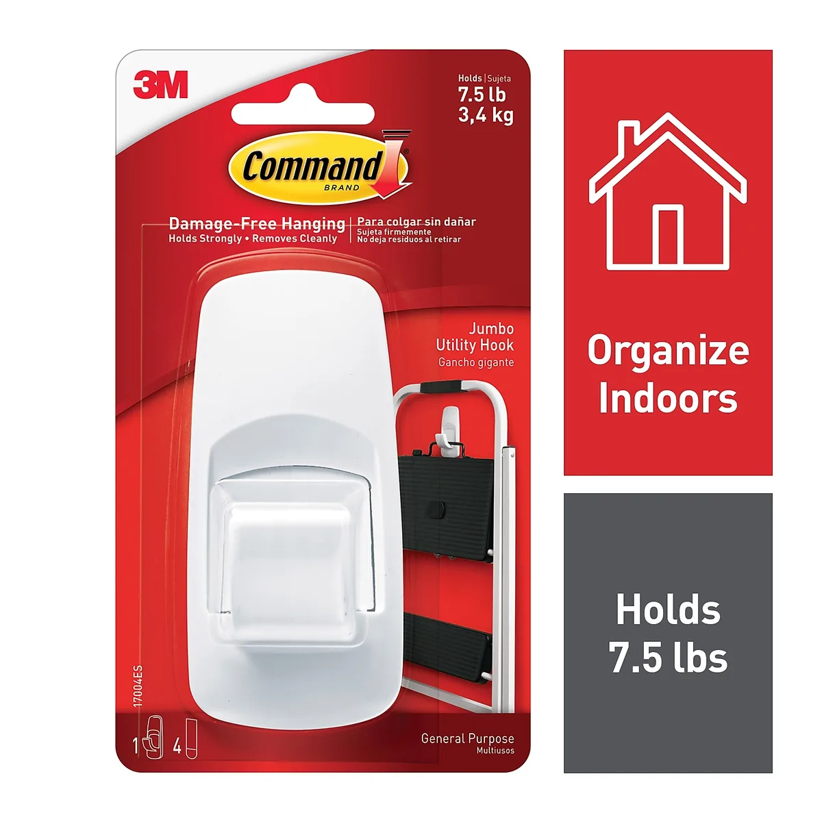 3M 3M 17004 Jumbo Hooks adhesive hardware — product photo